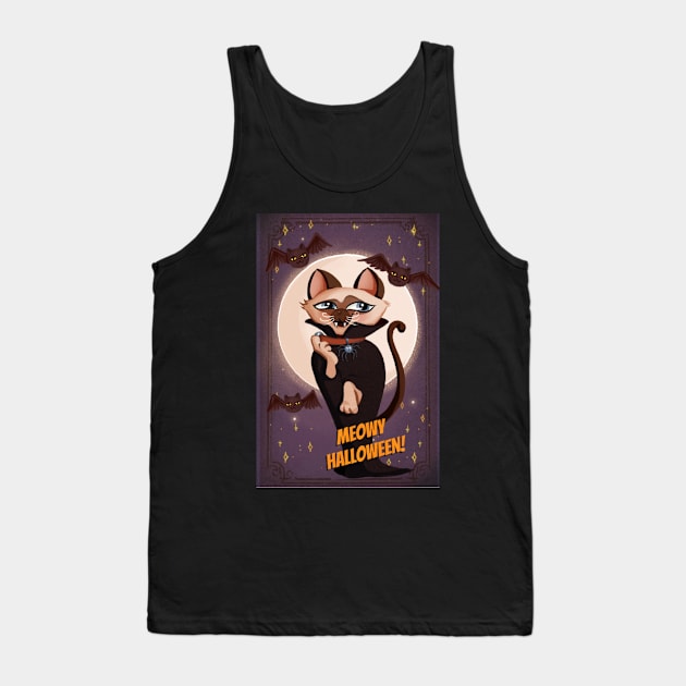 Meowy Halloween Tank Top by ArtInPi